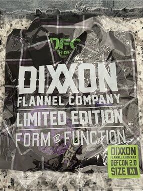 Youth Dixxon Flannel Limited Edition Defcon 2.0 Plaid Shirt Black Purple Medium